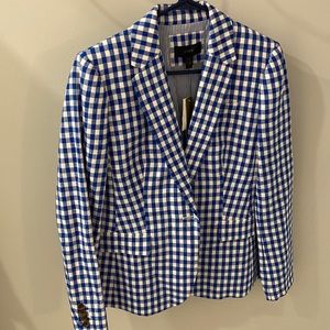 J. crew womens gingham linen blazer size 8
